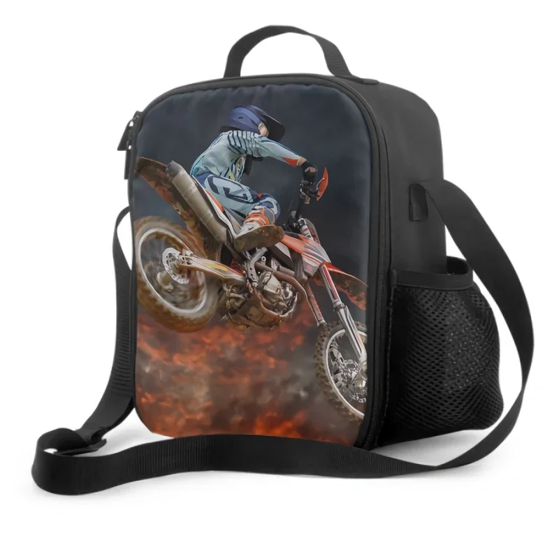 Jumping Motocross Rider With Firestorm Insulated Thermal Lunch Bags Washable Tote Crossbody Lunch Container for School Travel
Jumping Motocross Rider With Firestorm Insulated Thermal Lunch Bags Washable Tote Crossbody Lunch Container for School Travel
