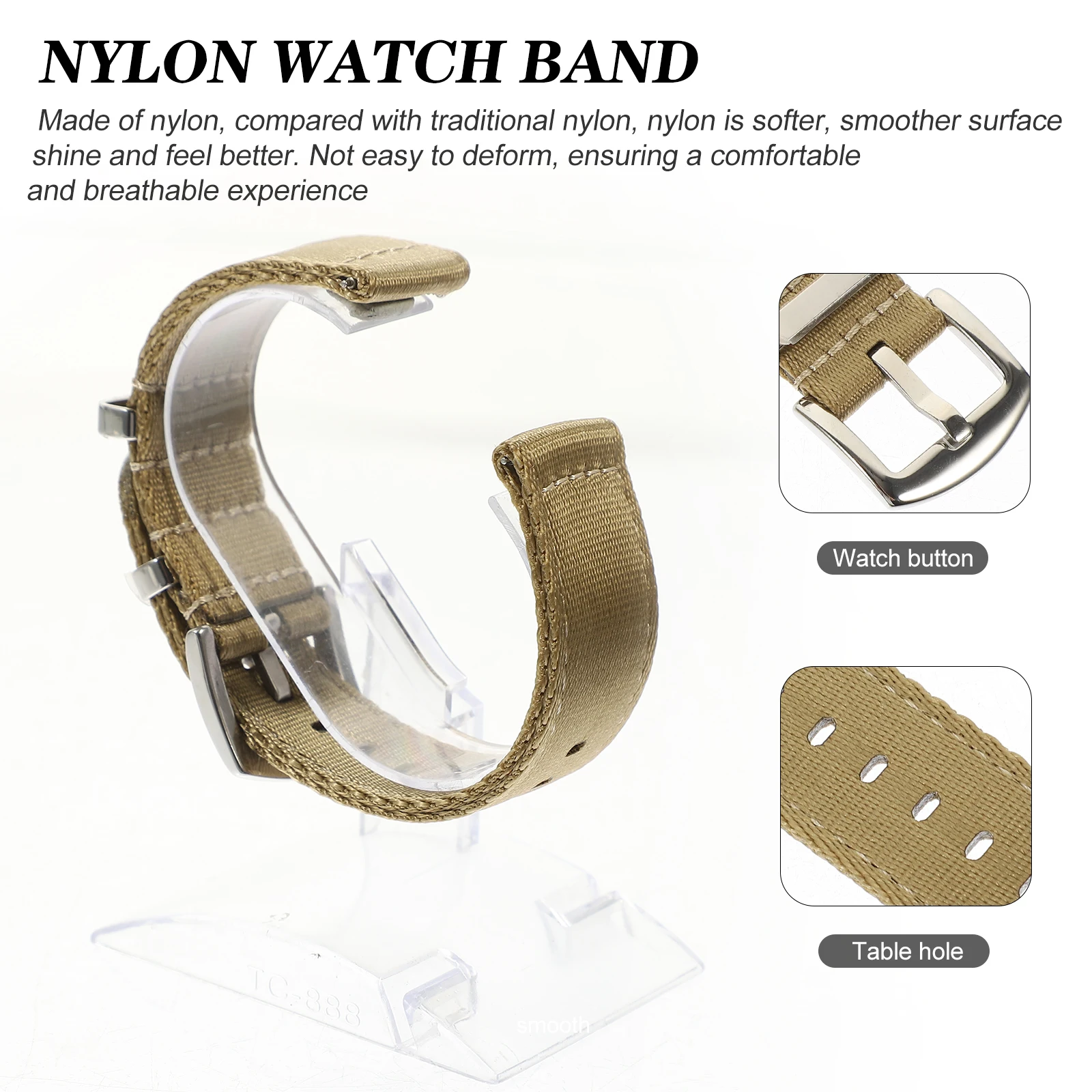 Sturdy Nylon Watch Band Replacement Adjustable Watchstrap Wear-Resistant Strap Daily Use Decorative Band Watch Accessory
Sturdy Nylon Watch Band Replacement Adjustable Watchstrap Wear-Resistant Strap Daily Use Decorative Band Watch Accessory