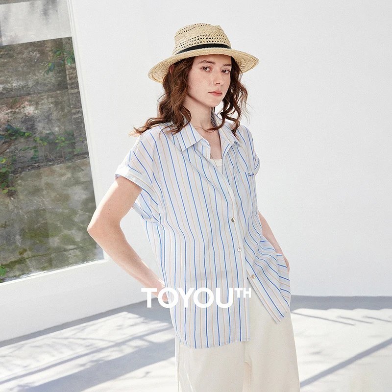 TOYOUTH Women's Lyocell Linen Blouse 2026 Summer New Striped Cuffed Sleeve Loose Casual Shirt, Breathable Top
TOYOUTH Women's Lyocell Linen Blouse 2026 Summer New Striped Cuffed Sleeve Loose Casual Shirt, Breathable Top