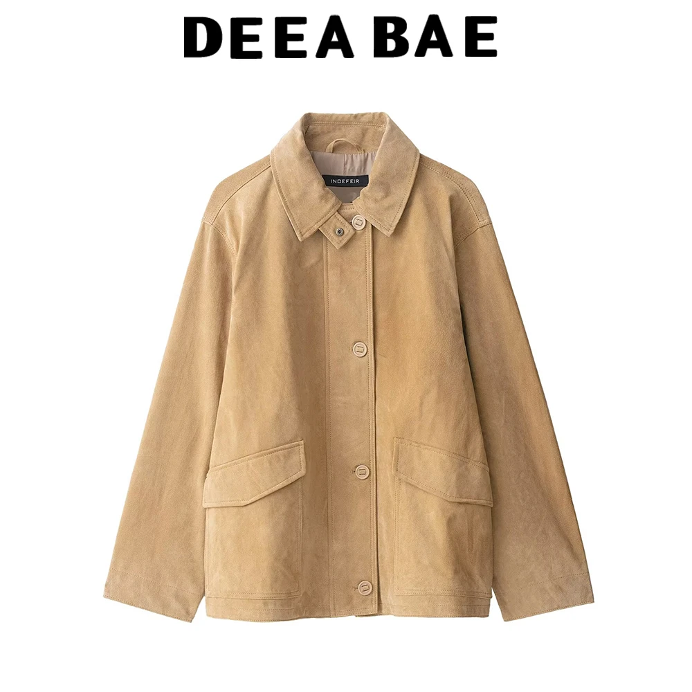 DEEABAE 2025 Autumn New Women's Casual Wind Loose Pocket Furnished Face Texture Leather Jacket Jacket 
DEEABAE 2025 Autumn New Women's Casual Wind Loose Pocket Furnished Face Texture Leather Jacket Jacket