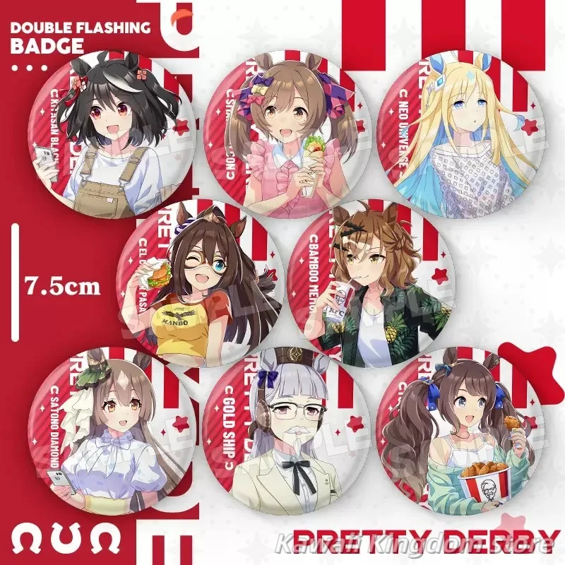 Pretty Derby Kitasan Black Tosen Gold Ship 75mm Cosplay Button Pin Cute Anime Tinplate Brooch Badge Backpack Accessories
Pretty Derby Kitasan Black Tosen Gold Ship 75mm Cosplay Button Pin Cute Anime Tinplate Brooch Badge Backpack Accessories