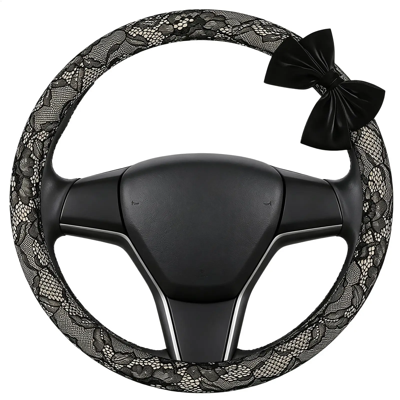 Steering Wheel Cover 15 Inches Lace Pattern Anti-Slip Interior Decor Steering Cover with Bow for SUV Truck Road Trip Daily
Steering Wheel Cover 15 Inches Lace Pattern Anti-Slip Interior Decor Steering Cover with Bow for SUV Truck Road Trip Daily