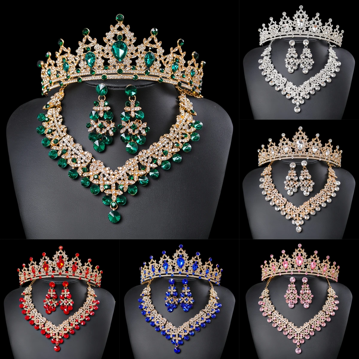 3Pcs Crystal Crown Necklace Earring Set Rhinestone Bridal Jewelry Set Women Bridal Wedding Hair Accessories Jewelry Crown Tiara
3Pcs Crystal Crown Necklace Earring Set Rhinestone Bridal Jewelry Set Women Bridal Wedding Hair Accessories Jewelry Crown Tiara