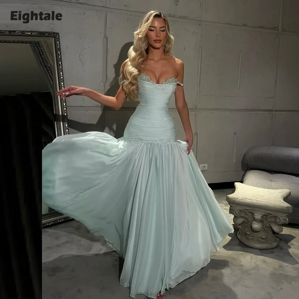 Eightale арабское вечернее платье со складками из бисера на заказ шифоновое платье с открытыми плечами Русалка с открытой спиной знаменитости для выпускного вечера свадебное платье
Eightale арабское вечернее платье со складками из бисера на заказ шифоновое платье с открытыми плечами Русалка с открытой спиной знаменитости для выпускного вечера свадебное платье