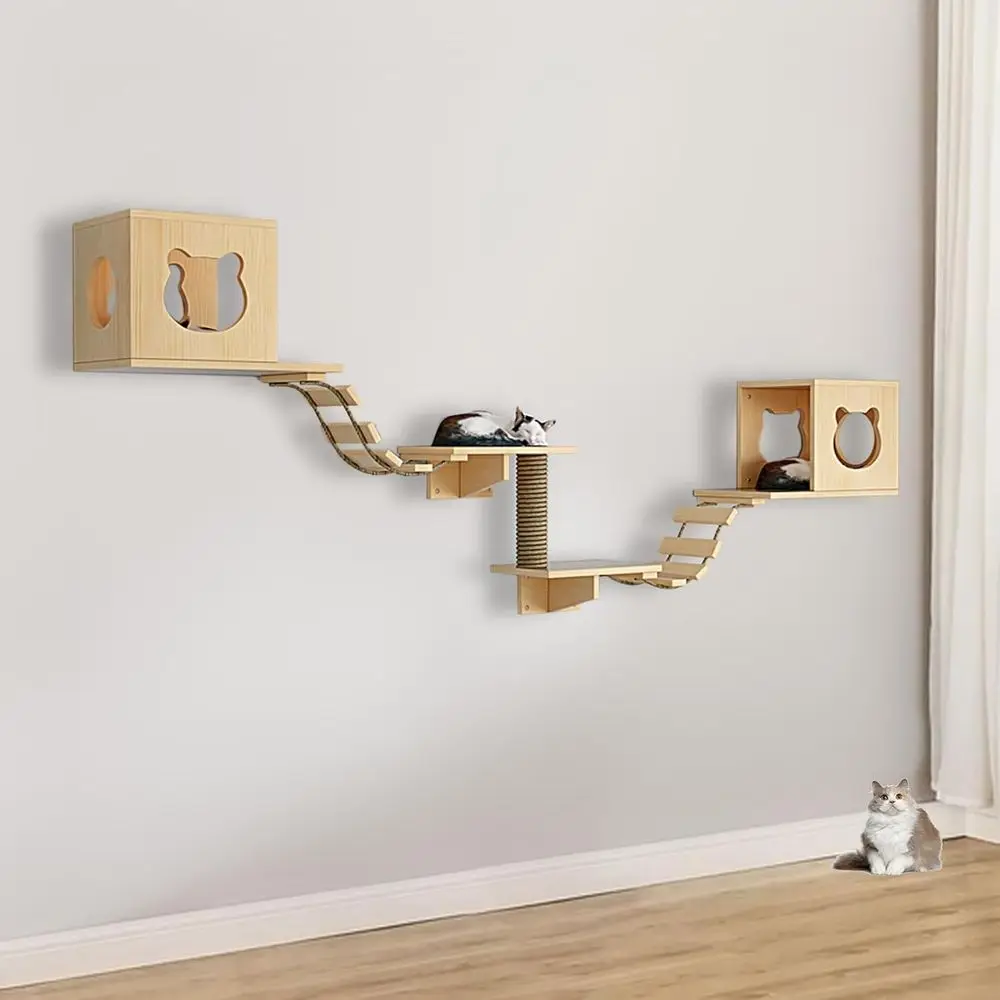 Настенные полки для кошек, набор из 7 предметов для лазания, царапания и отдыха
Настенные полки для кошек, набор из 7 предметов для лазания, царапания и отдыха