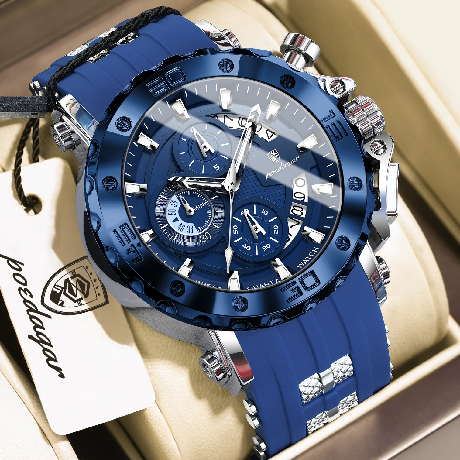 POEDAGAR Luxury Creative Men Wristwatch Luminous Waterproof Chronograph Date Men's Watches Silicone Quartz Sports Watches For Man Military Male Reloj
POEDAGAR Luxury Creative Men Wristwatch Luminous Waterproof Chronograph Date Men's Watches Silicone Quartz Sports Watches For Man Military Male Reloj