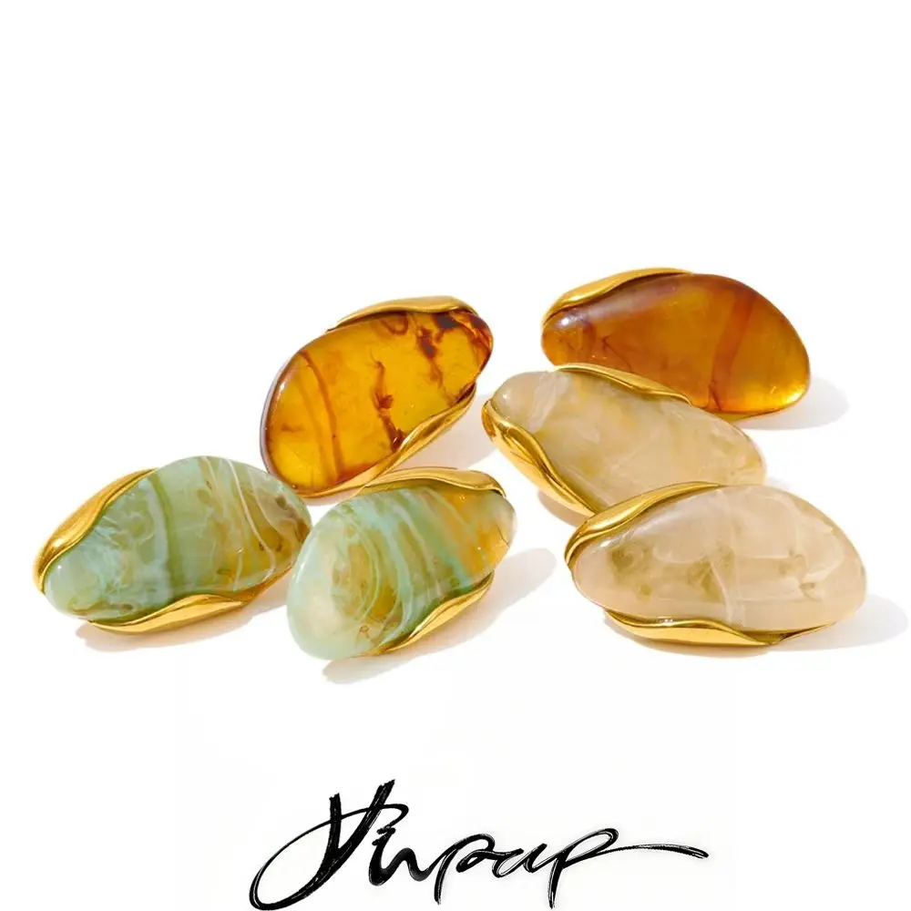 Yhpup New Resin Geometric Stud Earrings for Women 18K Golden Plated Stainless Steel Fashion Daily Jewelry Brown Green Beige
Yhpup New Resin Geometric Stud Earrings for Women 18K Golden Plated Stainless Steel Fashion Daily Jewelry Brown Green Beige