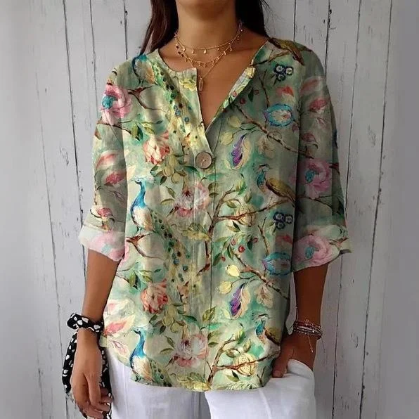 Women's Casual Loose Fit Long Sve Printed irt Top Floral Pattern Polyester Fabric Faionable Ladies' Top
Women's Casual Loose Fit Long Sve Printed irt Top Floral Pattern Polyester Fabric Faionable Ladies' Top