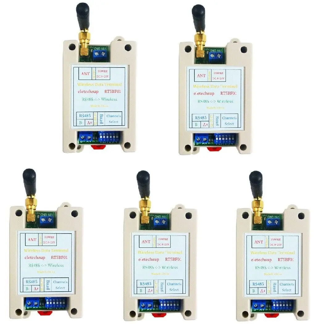 1 Ведущая 4 ведомая 433 м RF Беспроводная RS485 шина UART DTU для PTZ PLC Modbus RTU светодиодный
1 Ведущая 4 ведомая 433 м RF Беспроводная RS485 шина UART DTU для PTZ PLC Modbus RTU светодиодный