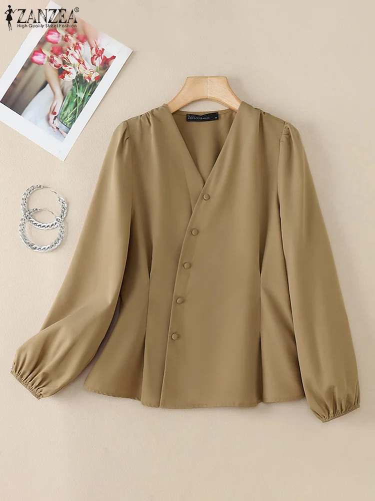 ZANZEA Elegant V Neck Blouses Solid 2025 Spring Daily Wear Women Shirts Waist-Cinched Casual Button Up Stylish Tunic Tops
ZANZEA Elegant V Neck Blouses Solid 2025 Spring Daily Wear Women Shirts Waist-Cinched Casual Button Up Stylish Tunic Tops