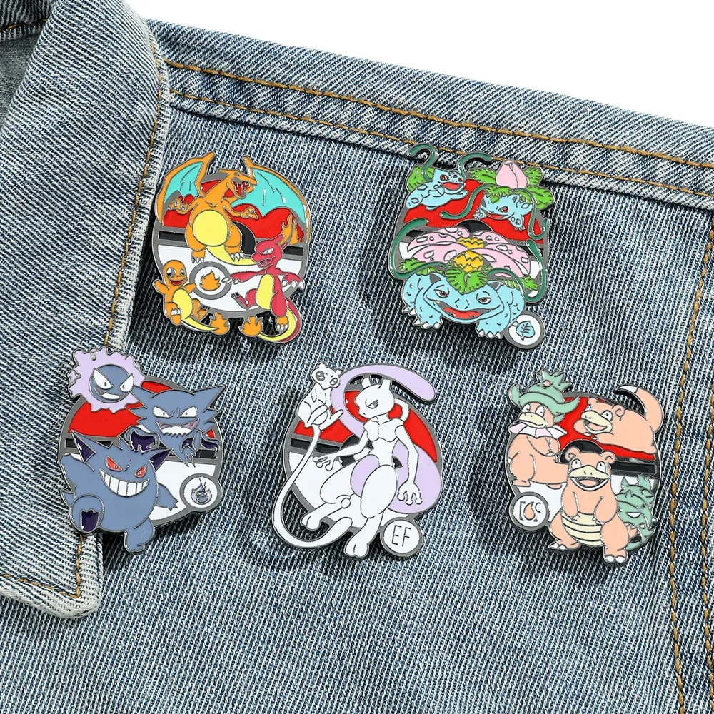 Pokemon Brooch Anime Mewtwo Charizard Gengar Pikachu Slowpoke Figure Kawaii Metal Badge Toys Accessories Kids Birthday Gifts
Pokemon Brooch Anime Mewtwo Charizard Gengar Pikachu Slowpoke Figure Kawaii Metal Badge Toys Accessories Kids Birthday Gifts