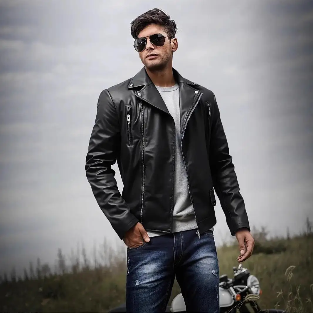 Slim Fit Men's Leather Jacket Casual Motorcycle Style American Retro PU Leather Coat Zipper Closure Daily Wear Resistant Defo...
Slim Fit Men's Leather Jacket Casual Motorcycle Style American Retro PU Leather Coat Zipper Closure Daily Wear Resistant Defo...