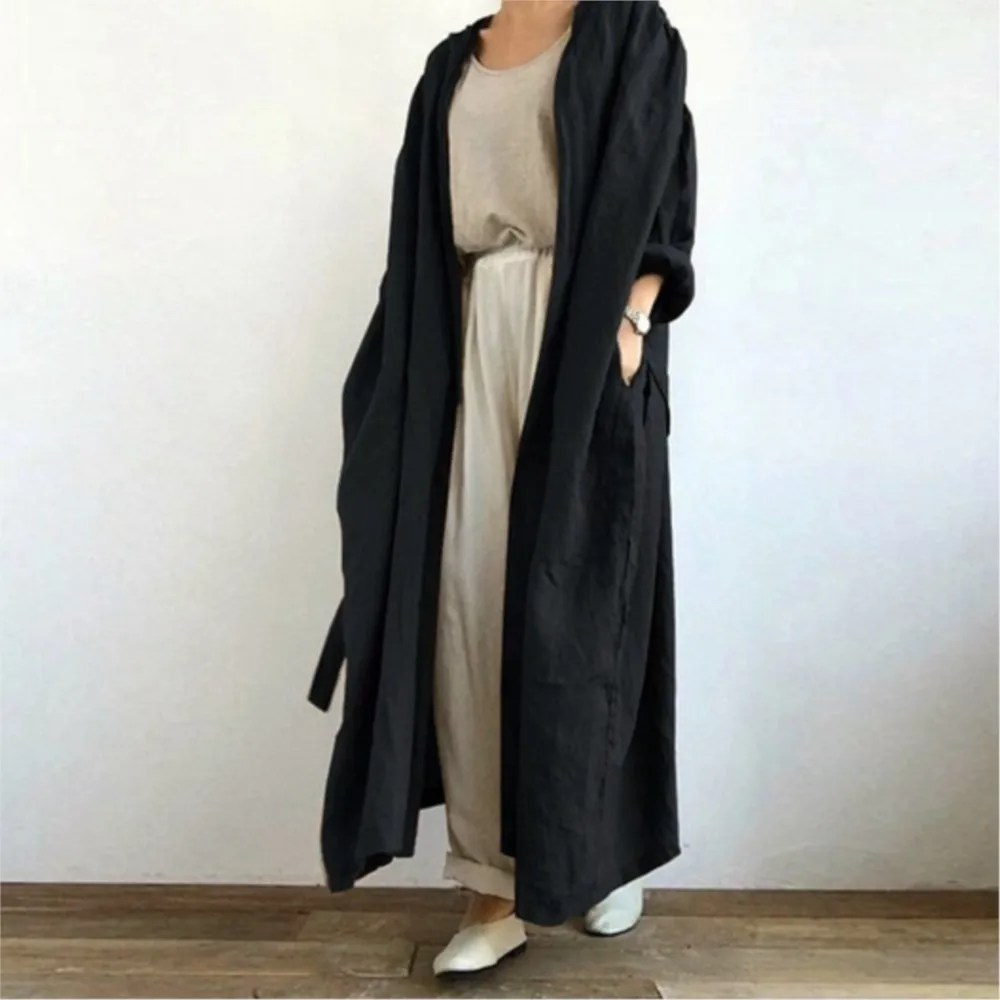 Fashion Women Long Sleeve Open Front Cotton Linen Coat Blouse Vintage Long Cardigan Autumn Solid Shirt Loose Tunic Top Lace Up
Fashion Women Long Sleeve Open Front Cotton Linen Coat Blouse Vintage Long Cardigan Autumn Solid Shirt Loose Tunic Top Lace Up