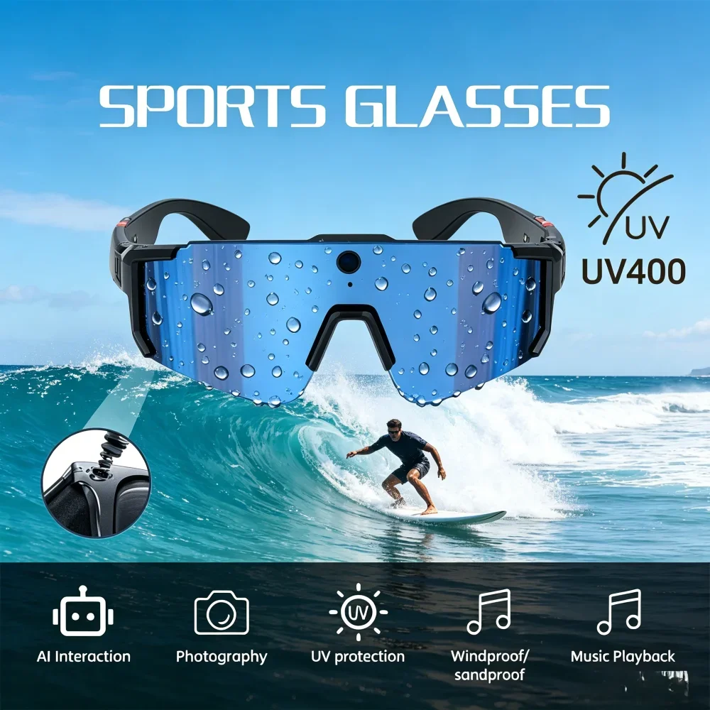 4K Polarized AI Smart Sunglasses, 800W HD Camera, Bluetooth Hands-Free Call Real-Time Translation for Men Cycling Outdoor Sports
4K Polarized AI Smart Sunglasses, 800W HD Camera, Bluetooth Hands-Free Call Real-Time Translation for Men Cycling Outdoor Sports