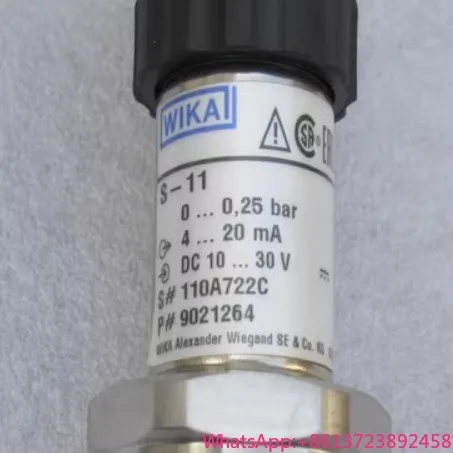 WIKA Pressure Sensor A-10 Absolute Pressure Negative Pressure S-11 One Inch Caliber 0-0.25 Bar Spot
WIKA Pressure Sensor A-10 Absolute Pressure Negative Pressure S-11 One Inch Caliber 0-0.25 Bar Spot