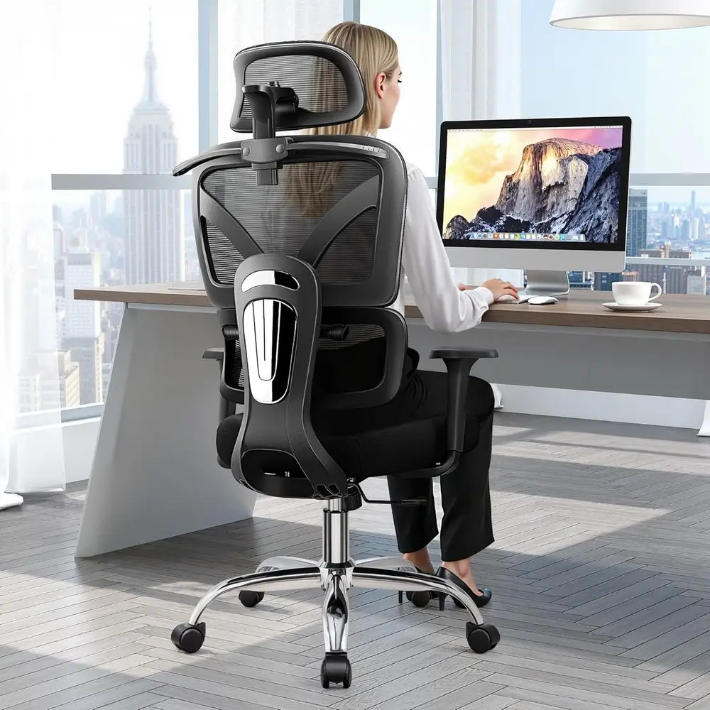 Ergonomic Office Desk Chair, High Back Mesh Office Chair with Adjustable Lumbar Support, 3D Rest, Big and Tall Home Computer Des
Ergonomic Office Desk Chair, High Back Mesh Office Chair with Adjustable Lumbar Support, 3D Rest, Big and Tall Home Computer Des