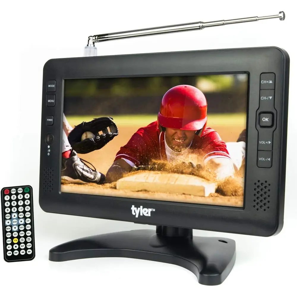 9 Portable LCD TV Monitor with Rechargeable Battery, Wireless HD-TV, USB, SD Card, AC/DC, Remote, Built-In Stand for Kids and Tr
9 Portable LCD TV Monitor with Rechargeable Battery, Wireless HD-TV, USB, SD Card, AC/DC, Remote, Built-In Stand for Kids and Tr