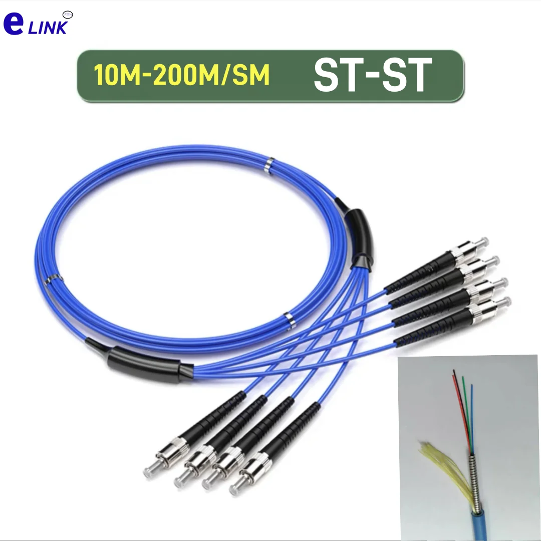 Fiber Patch Cord Armored 4C ST-ST 10m-200m singlemode 100m 120m 50m blue 4 cores duplex optical fibre SM waterproof ratproof
Fiber Patch Cord Armored 4C ST-ST 10m-200m singlemode 100m 120m 50m blue 4 cores duplex optical fibre SM waterproof ratproof
