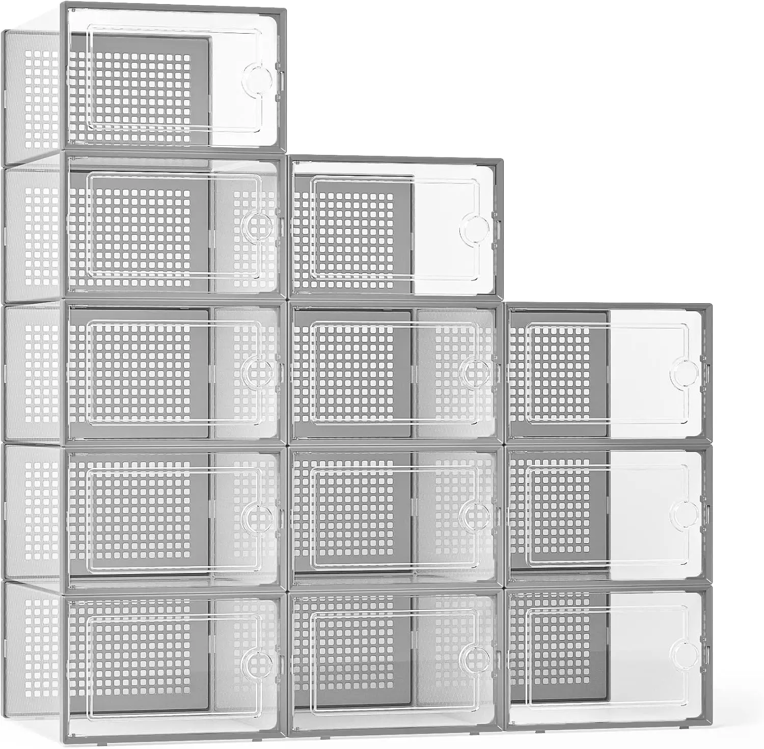 X-Large Shoe Storage Boxes Organizers Clear Plastic Stackable 12 Pack, Shoe Rack & Holder Substitute。
X-Large Shoe Storage Boxes Organizers Clear Plastic Stackable 12 Pack, Shoe Rack & Holder Substitute。