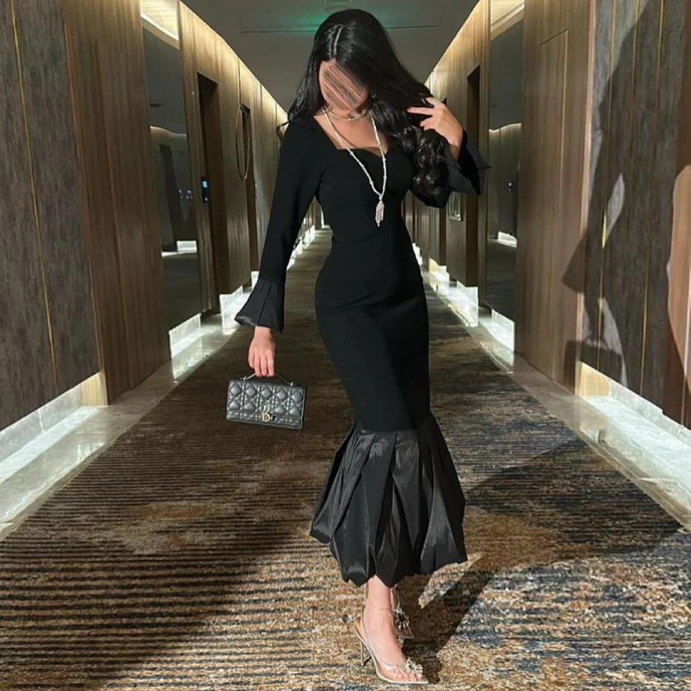 Mermaid Cocktail Dresses Midi Long Sleeves V Neck Tea Length Black Cocktail Gowns for Women 2024 Simple Short Evening Party Gown
Mermaid Cocktail Dresses Midi Long Sleeves V Neck Tea Length Black Cocktail Gowns for Women 2024 Simple Short Evening Party Gown