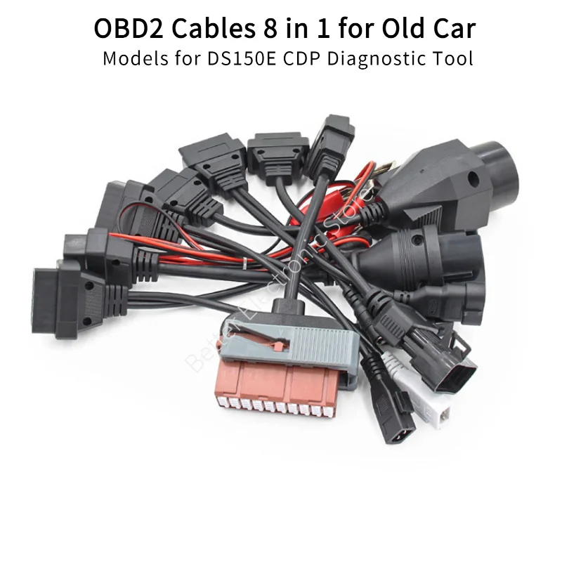 Кабели OBD2 8 в 1 для старых моделей автомобилей для диагностического инструмента CDP DS150E 
Кабели OBD2 8 в 1 для старых моделей автомобилей для диагностического инструмента CDP DS150E