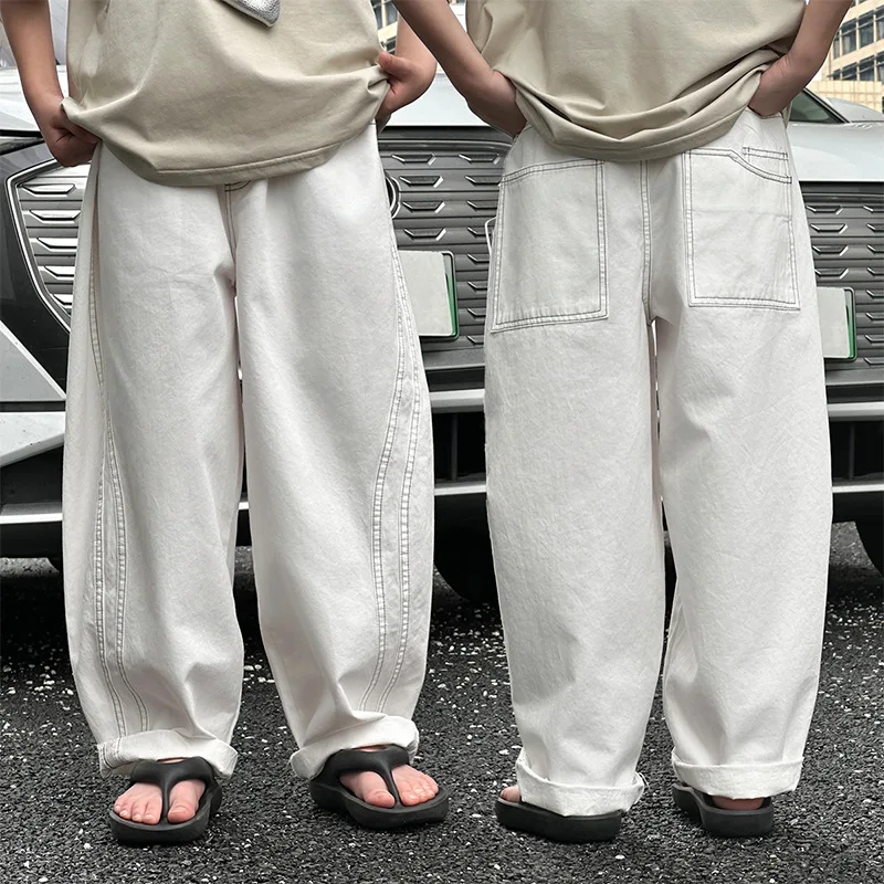 Summer Boys' Loose Straight Leg Casual Jeans Kids Korean Style Spring Fashion Handsome Curved Denim Pants Children's Trousers
Summer Boys' Loose Straight Leg Casual Jeans Kids Korean Style Spring Fashion Handsome Curved Denim Pants Children's Trousers