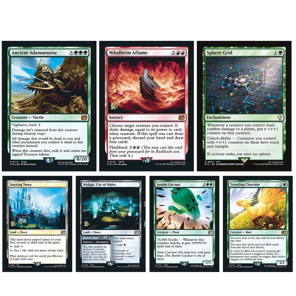 homemade DIY Magic the Gatherings storms Traveling Chocobo Sphere Grid Nibelheim Aflame Jumbo Cactuar Board game toy cards
homemade DIY Magic the Gatherings storms Traveling Chocobo Sphere Grid Nibelheim Aflame Jumbo Cactuar Board game toy cards