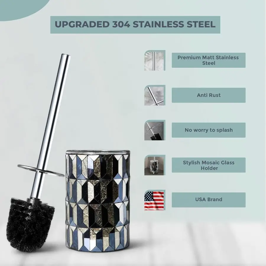 Cute Toilet Brush and Holder Set Mosaic Glass NonRustic Stainless Steel Practical amp Decorative Toilet Bowl Brush and Holder Lu
Cute Toilet Brush and Holder Set Mosaic Glass NonRustic Stainless Steel Practical amp Decorative Toilet Bowl Brush and Holder Lu