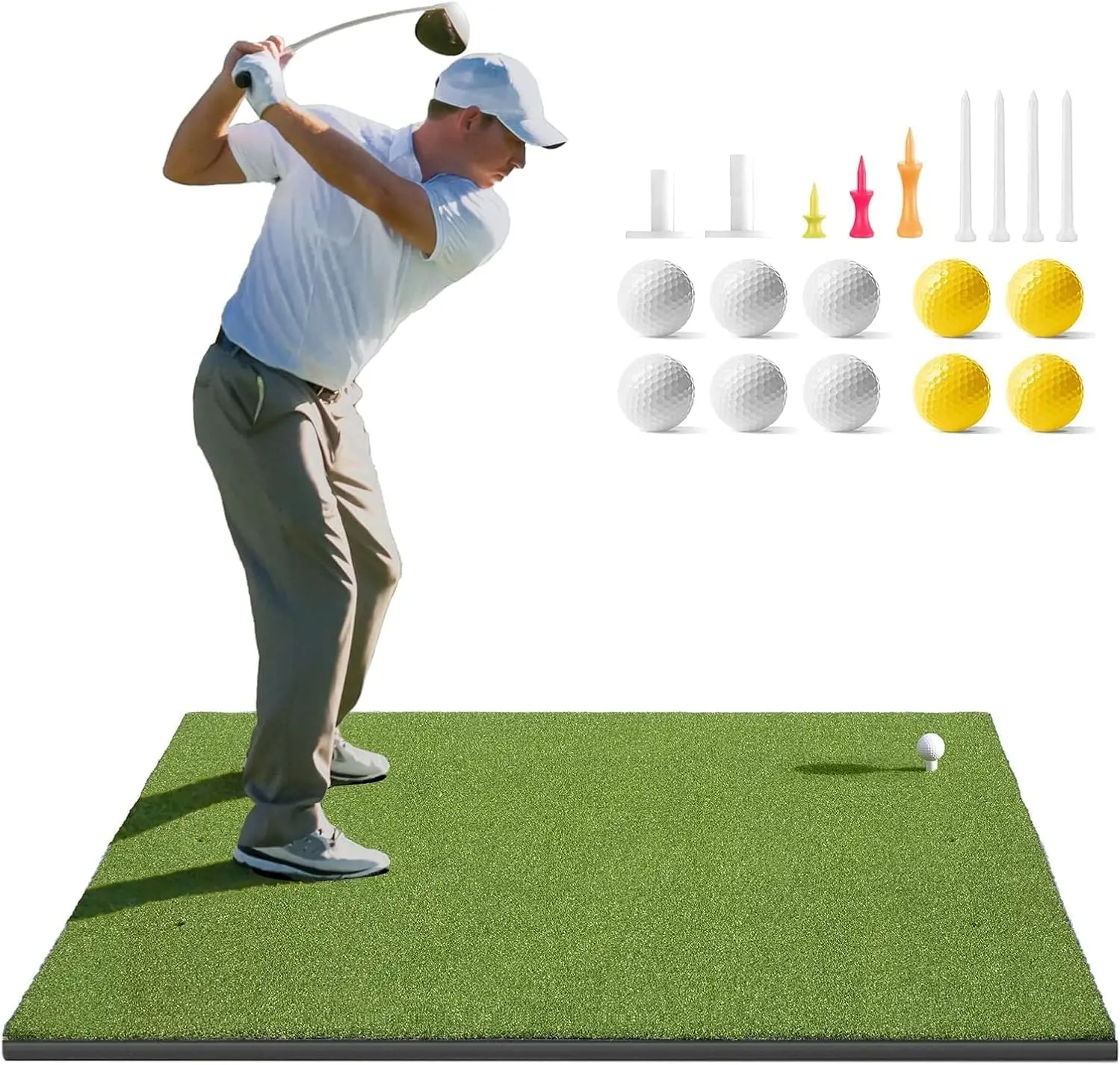 Golf Mat 5x4ft Dense Elite Hitting Mat with 10 Balls, 9 Tees, Heavy Duty Training Mat for Backyard Driving Chipping Indoor
Golf Mat 5x4ft Dense Elite Hitting Mat with 10 Balls, 9 Tees, Heavy Duty Training Mat for Backyard Driving Chipping Indoor