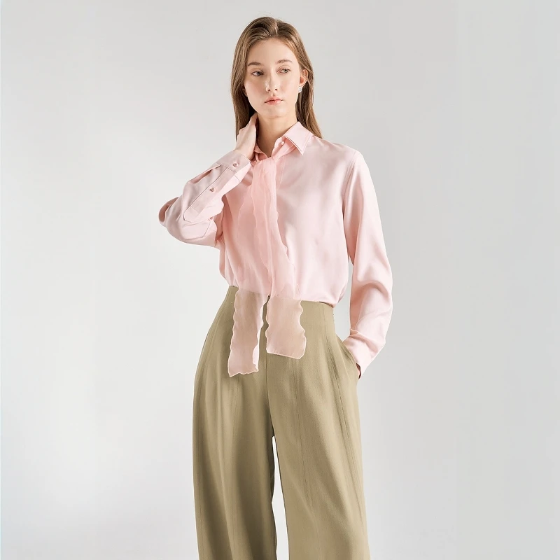 Elegant Silk Shirt with Bow Tie Collar Commuter Style Inner Wear Loose Fit Long Sleeve Breathable Skin-Friendly Spring 2026
Elegant Silk Shirt with Bow Tie Collar Commuter Style Inner Wear Loose Fit Long Sleeve Breathable Skin-Friendly Spring 2026
