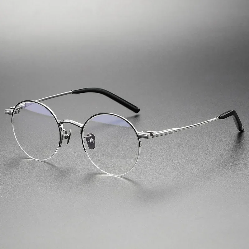 Retro Round Half Frame Handmade Prescription Myopia Glasses Men S-185T Titanium Eyeglasses Frame for Women Optical Blue Blocking
Retro Round Half Frame Handmade Prescription Myopia Glasses Men S-185T Titanium Eyeglasses Frame for Women Optical Blue Blocking
