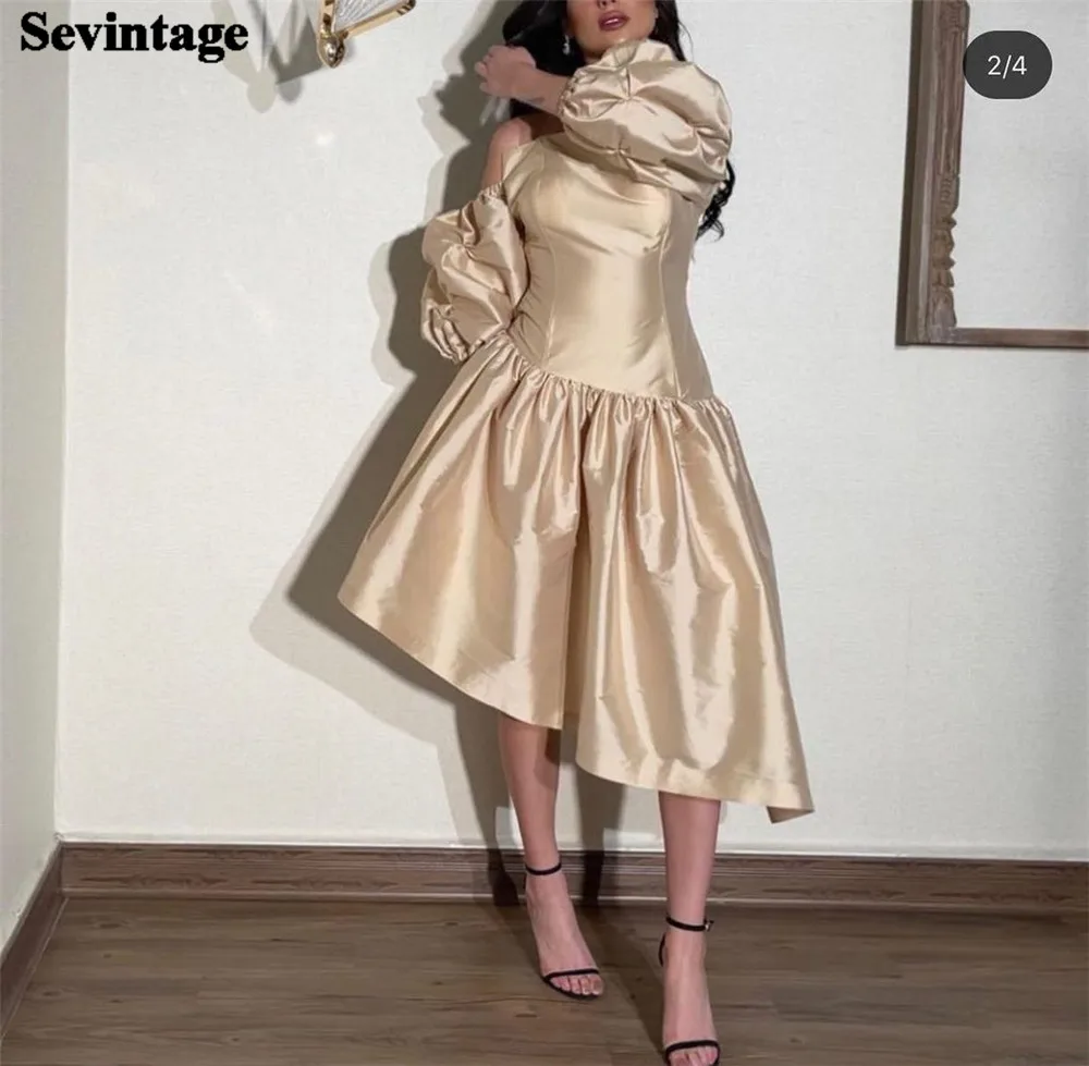 Sevintage champagne Saudi Arabic Evening Dresses Off The Shoulder Pleated Formal Women Prom Party Gown Special Occasion Dresses
Sevintage champagne Saudi Arabic Evening Dresses Off The Shoulder Pleated Formal Women Prom Party Gown Special Occasion Dresses