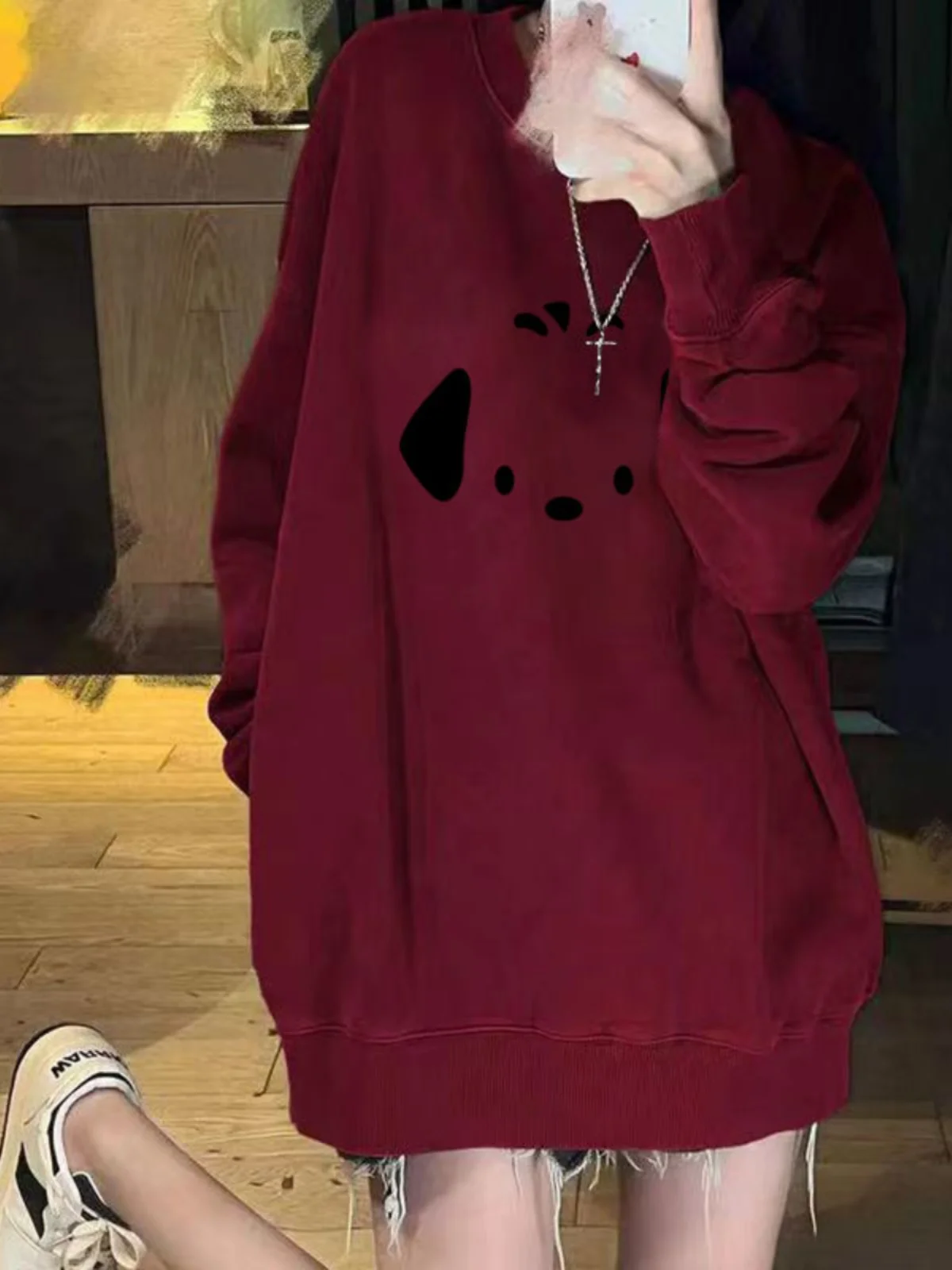 plus Size Women's Fleece Lined Oversized Sweatshirt Wine Red Winter Loose Bottom Missing Top Medium Length round Neck Long Sl...
plus Size Women's Fleece Lined Oversized Sweatshirt Wine Red Winter Loose Bottom Missing Top Medium Length round Neck Long Sl...