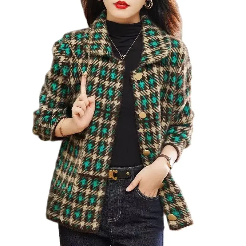 High-Grade Imitates Mink Velvet Spring Autumn Coat 2022 NEW Woman's Woolen Jacket Thickened Loose Knit Plaid Casual Outerwear
High-Grade Imitates Mink Velvet Spring Autumn Coat 2022 NEW Woman's Woolen Jacket Thickened Loose Knit Plaid Casual Outerwear