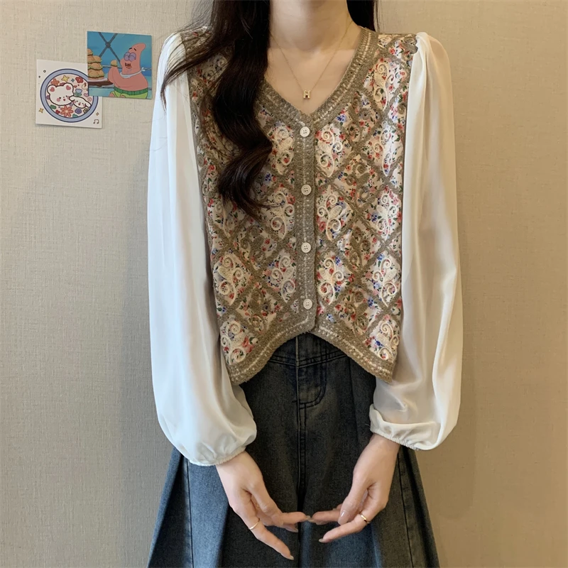 Женский вязаный крючком топ с цветочным принтом и шифоновыми рукавами, блузка на пуговицах, рубашка, весна-лето 2026, пляжное прикрытие в стиле бохо, шик
Женский вязаный крючком топ с цветочным принтом и шифоновыми рукавами, блузка на пуговицах, рубашка, весна-лето 2026, пляжное прикрытие в стиле бохо, шик