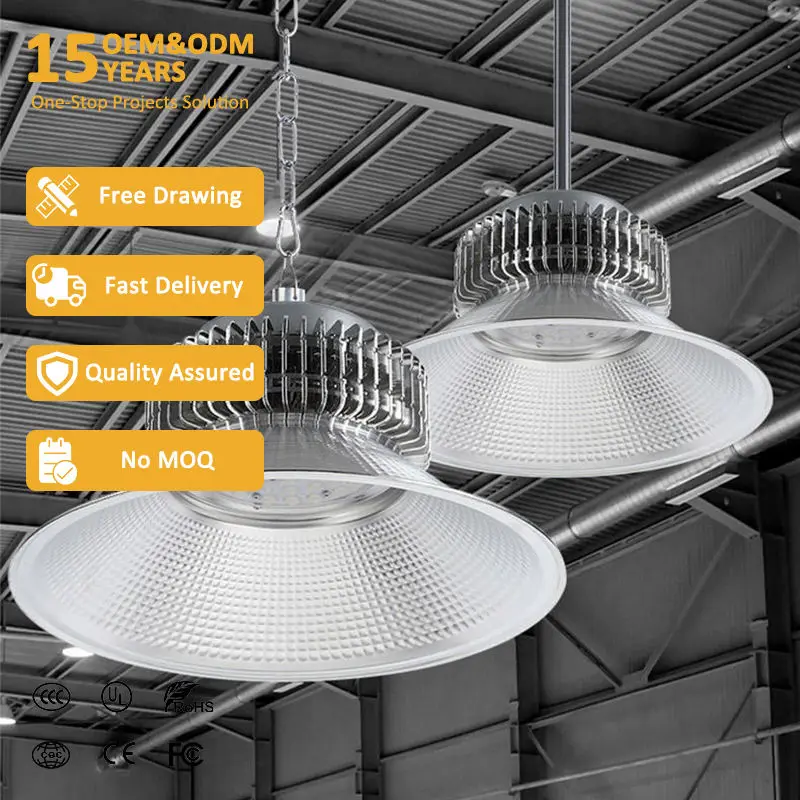 100-300W High Bright LED High Bay Lights 4 Pack Aluminum White Industrial Lighting for Warehouse Garage Commercial Market
100-300W High Bright LED High Bay Lights 4 Pack Aluminum White Industrial Lighting for Warehouse Garage Commercial Market