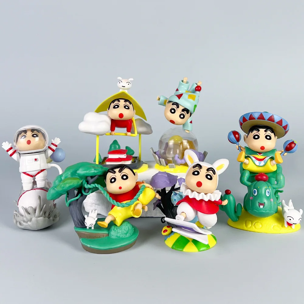 6Pcs/Set Crayon Shin-chan Scene Figure 10.5cm PVC Anime Action Figurine Astronaut Cactus Model Doll Desktop Ornament Gift Toy
6Pcs/Set Crayon Shin-chan Scene Figure 10.5cm PVC Anime Action Figurine Astronaut Cactus Model Doll Desktop Ornament Gift Toy