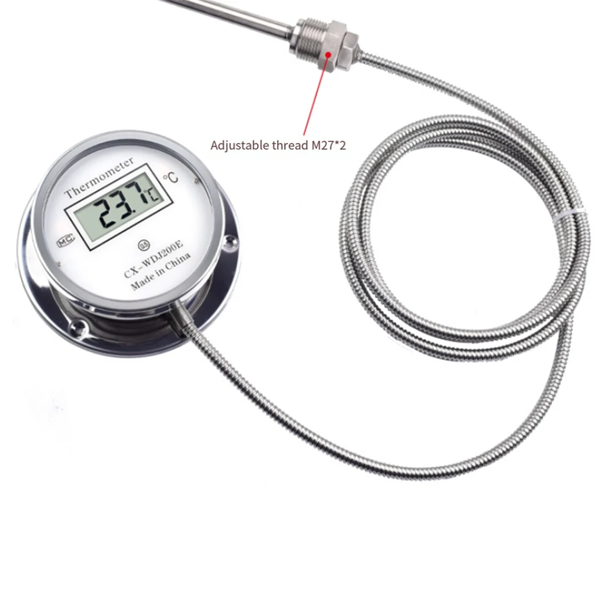 ABXHH Stainless Steel Thermometer with Digital Display, Waterproof Probe Thermometer for Cooking, Industrial
ABXHH Stainless Steel Thermometer with Digital Display, Waterproof Probe Thermometer for Cooking, Industrial