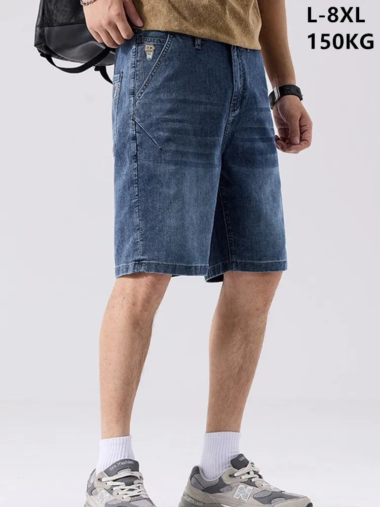 Men Plus Size Denim Shorts 140KG 8XL 7XL 6XL Summer Loose Big and Tall Thin Ice Silk Stretch Jean Shorts Wide Leg Bermuda Shorts
Men Plus Size Denim Shorts 140KG 8XL 7XL 6XL Summer Loose Big and Tall Thin Ice Silk Stretch Jean Shorts Wide Leg Bermuda Shorts