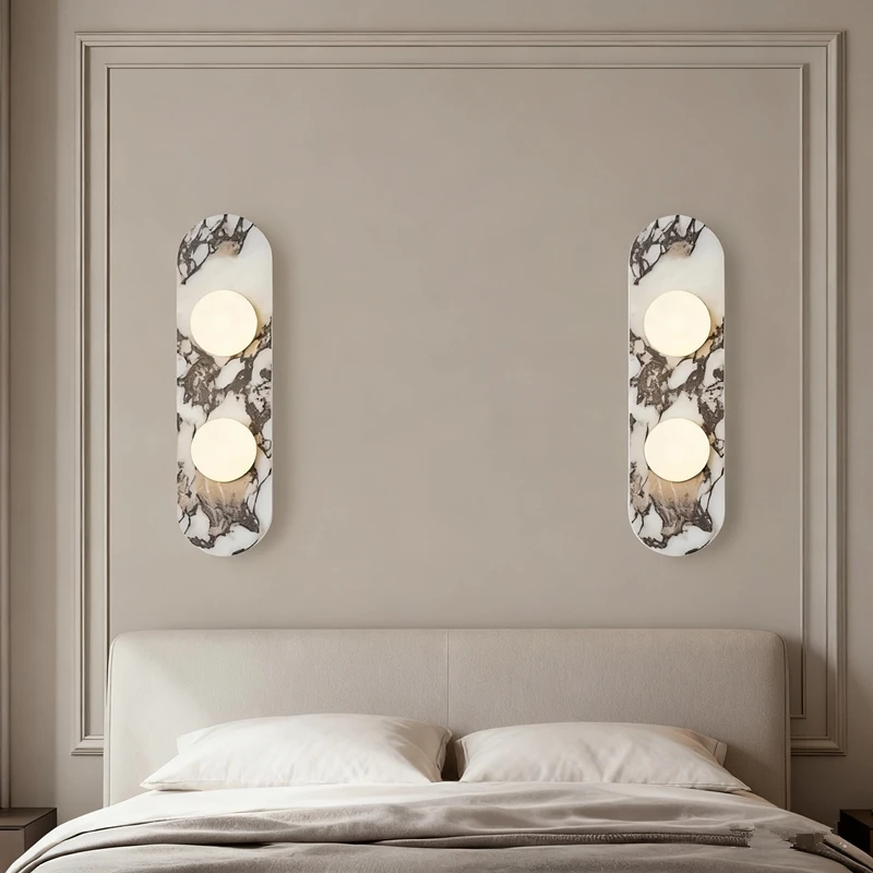 Nordic Style Wall Lamp, Natural Marble Material, Double Light Source, Warm Light, For Bedroom Living Room Corridor, Modern Minim
Nordic Style Wall Lamp, Natural Marble Material, Double Light Source, Warm Light, For Bedroom Living Room Corridor, Modern Minim