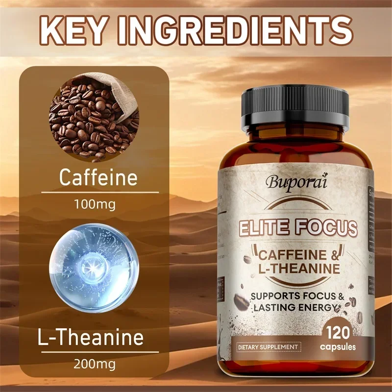 Elite Caffeine with L-Theanine Supplements - Provides Clean Energy, Endurance, Reduce Fatigue, and Cognitive Enhancement
Elite Caffeine with L-Theanine Supplements - Provides Clean Energy, Endurance, Reduce Fatigue, and Cognitive Enhancement