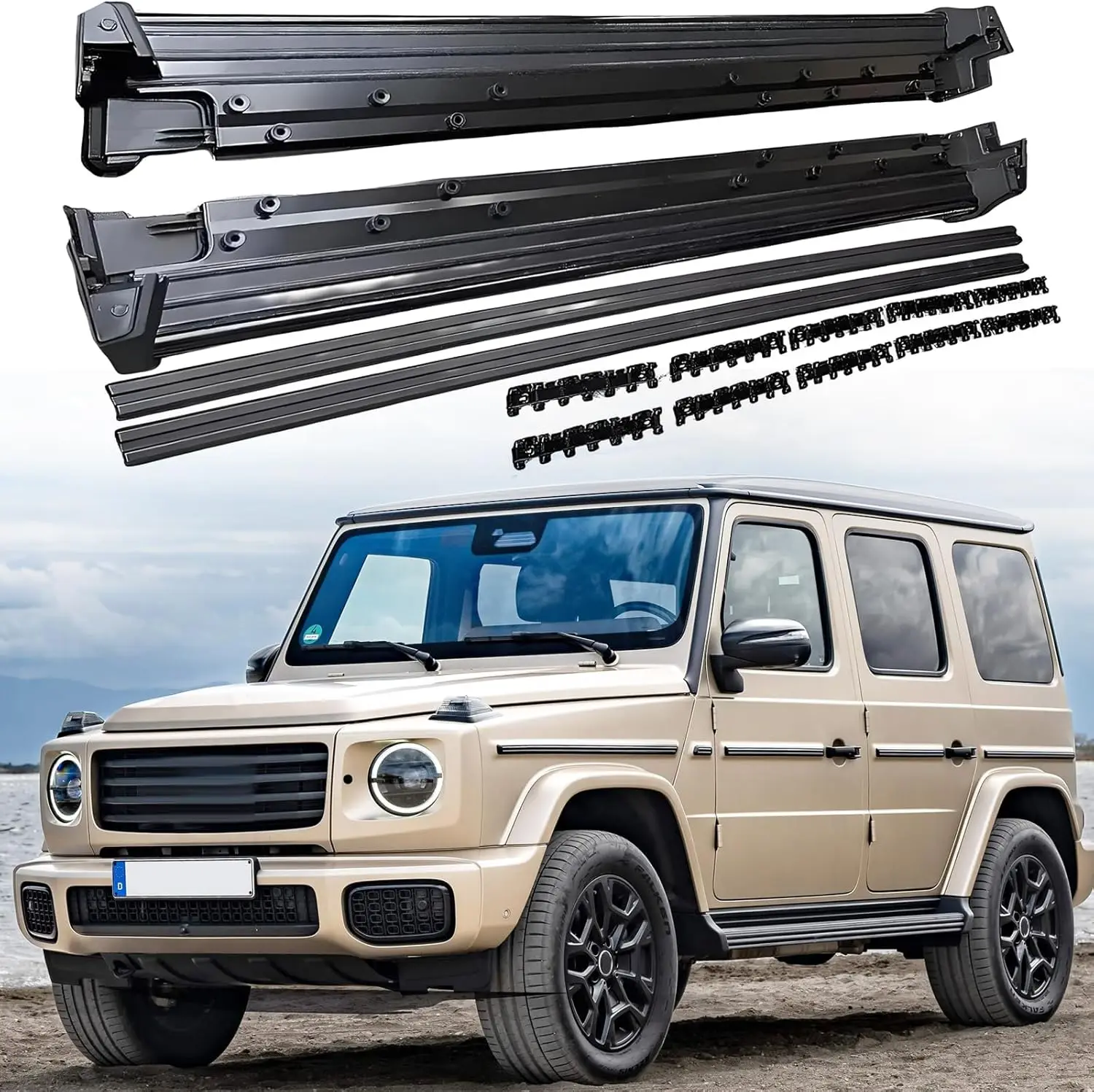2Pcs Fits for Mercedes Benz W463 G Class Running Boards Side Steps Nerf Bar Black 2019-2026
2Pcs Fits for Mercedes Benz W463 G Class Running Boards Side Steps Nerf Bar Black 2019-2026