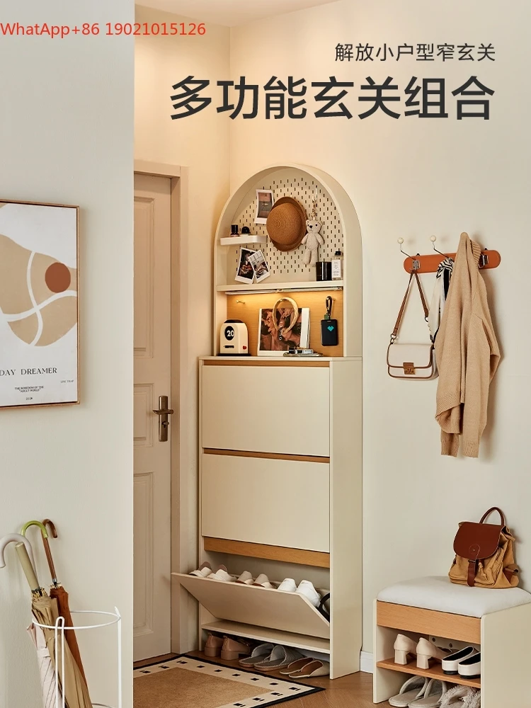 Super thin narrow entry shoe cabinet storage integrated two-in-one hole board storage
Super thin narrow entry shoe cabinet storage integrated two-in-one hole board storage