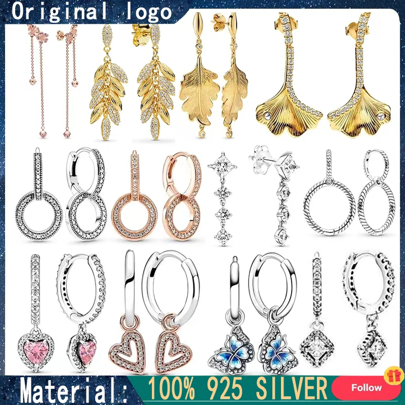 Women's 925 Sterling Silver Retro Heart Sparkling Butterfly Original Logo Leaf Earrings Fashion DIY Charm Jewelry
Women's 925 Sterling Silver Retro Heart Sparkling Butterfly Original Logo Leaf Earrings Fashion DIY Charm Jewelry