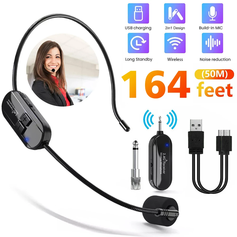 2.4G Head-mounted Wireless Lavalier Microphone Set Transmitter with Receiver For Amplifier Voice Stage Speaker And Teaching
2.4G Head-mounted Wireless Lavalier Microphone Set Transmitter with Receiver For Amplifier Voice Stage Speaker And Teaching