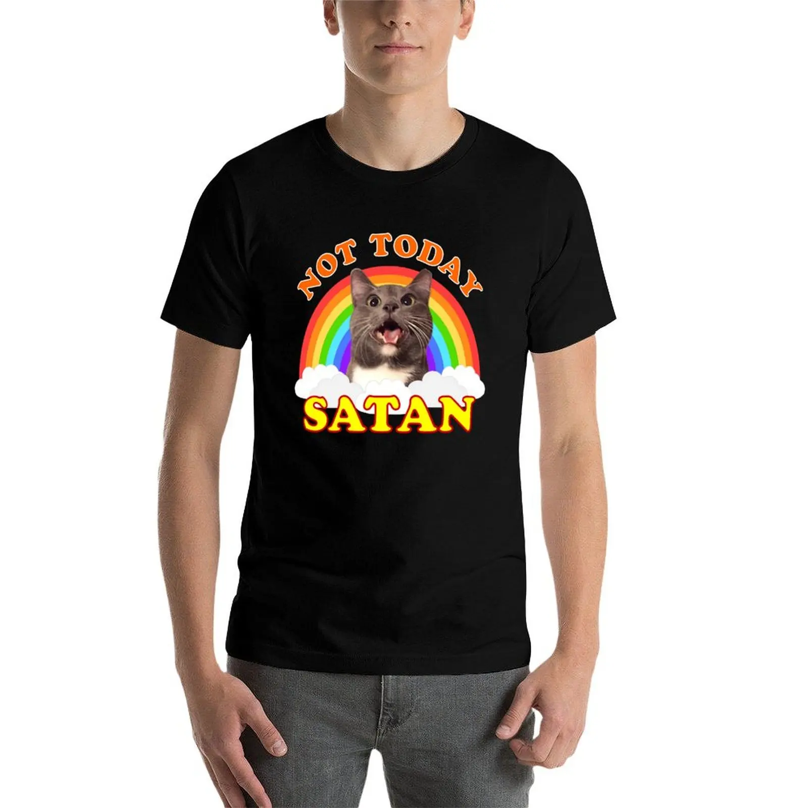 NOT TODAY SATAN! - Roger the Cat, Death Metal Rainbow Smiles T-Shirt t shirts designer t shirts for man cotton T-Shirt
NOT TODAY SATAN! - Roger the Cat, Death Metal Rainbow Smiles T-Shirt t shirts designer t shirts for man cotton T-Shirt