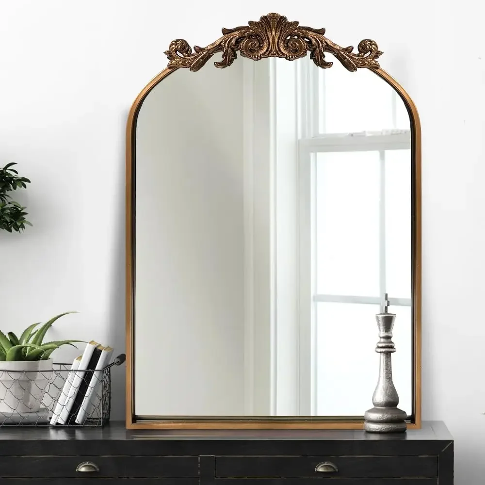 Gold Traditional Vintage Ornate Baroque Mirror,Gold Brass Mirror for Wall,Victorian Antique Bronze Mirrors Arched for Bathroom/L
Gold Traditional Vintage Ornate Baroque Mirror,Gold Brass Mirror for Wall,Victorian Antique Bronze Mirrors Arched for Bathroom/L