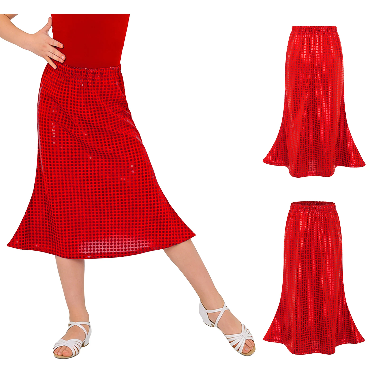 Kids Girls Dance Metallic Dots 70s Disco Skirts Elastic Waistband Dance Flared Skirt for Lyrical Jazz Dance Performance Costume
Kids Girls Dance Metallic Dots 70s Disco Skirts Elastic Waistband Dance Flared Skirt for Lyrical Jazz Dance Performance Costume