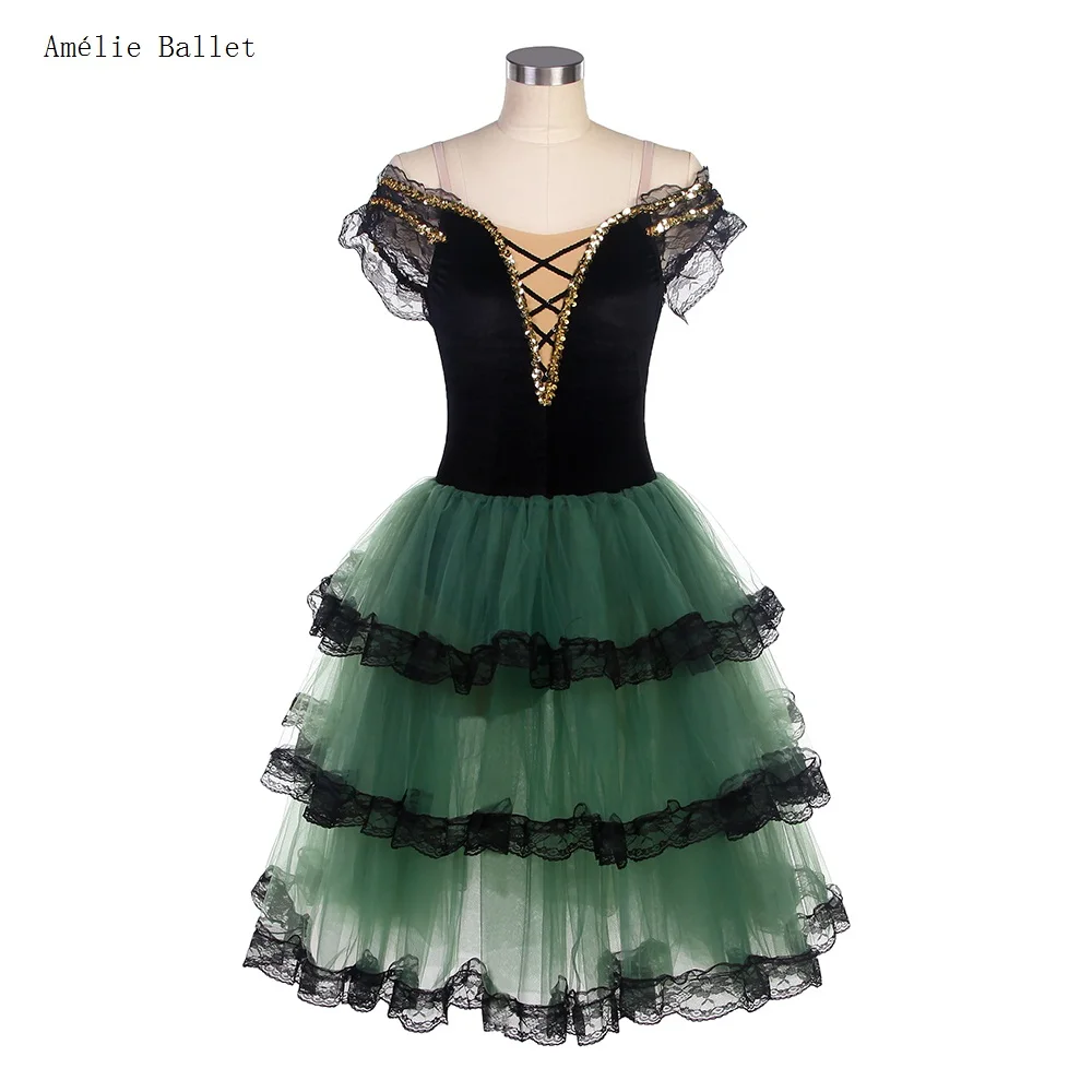 20511 Off Shoulder Black & Green Romantic Ballet Tutu with Layers Soft Tulle Tutu Skirt Stage Performance Dance Costumes
20511 Off Shoulder Black & Green Romantic Ballet Tutu with Layers Soft Tulle Tutu Skirt Stage Performance Dance Costumes