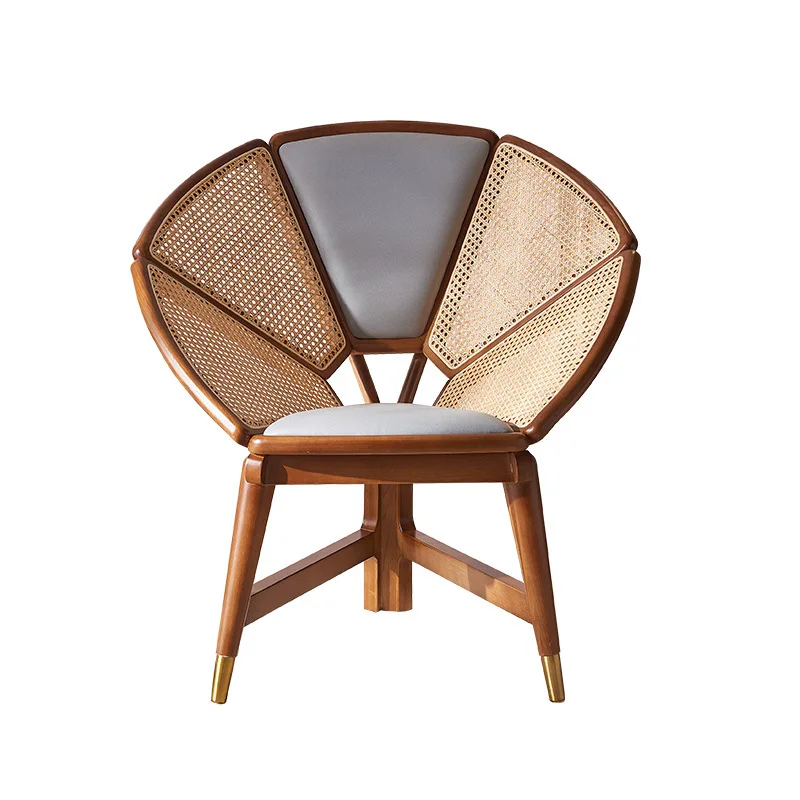 Retro solid wood Nordic living room rattan single recliner, modern simple backrest leisure chair
Retro solid wood Nordic living room rattan single recliner, modern simple backrest leisure chair